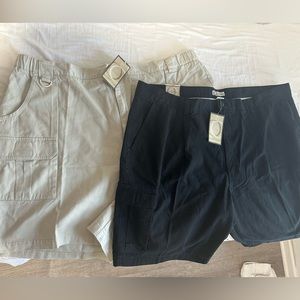 NWT Outdoor Outfitters Cargo Shorts For Men Bundle Of 2 Black & Khaki Size50W